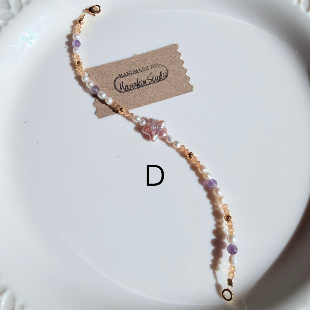 Handcrafted Dainty Baroque Pearl & Amethyst Bracelet Collection | 18k Gold Plated Copper