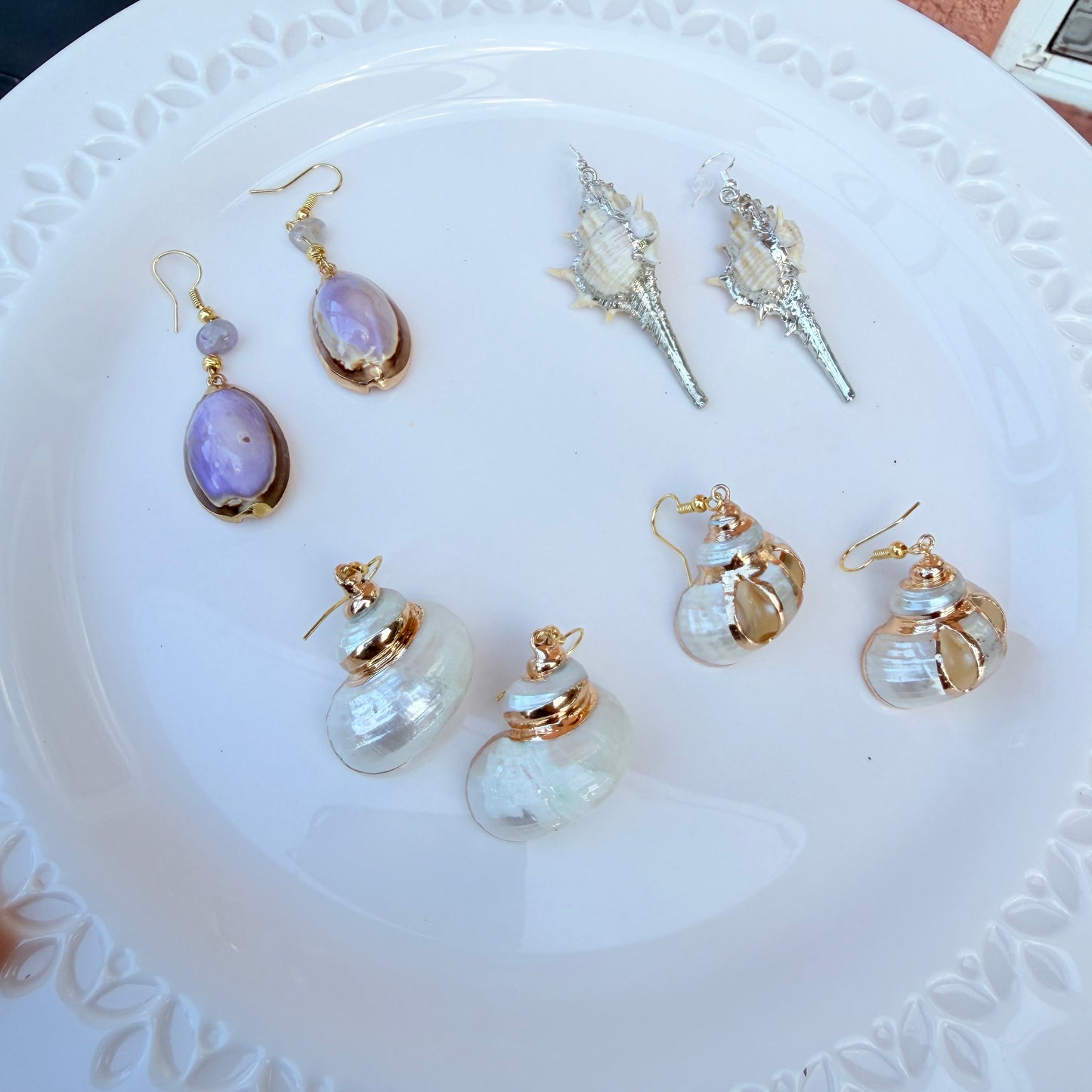 Natural Seashell Handmade Earrings | 18K Gold Plated Copper