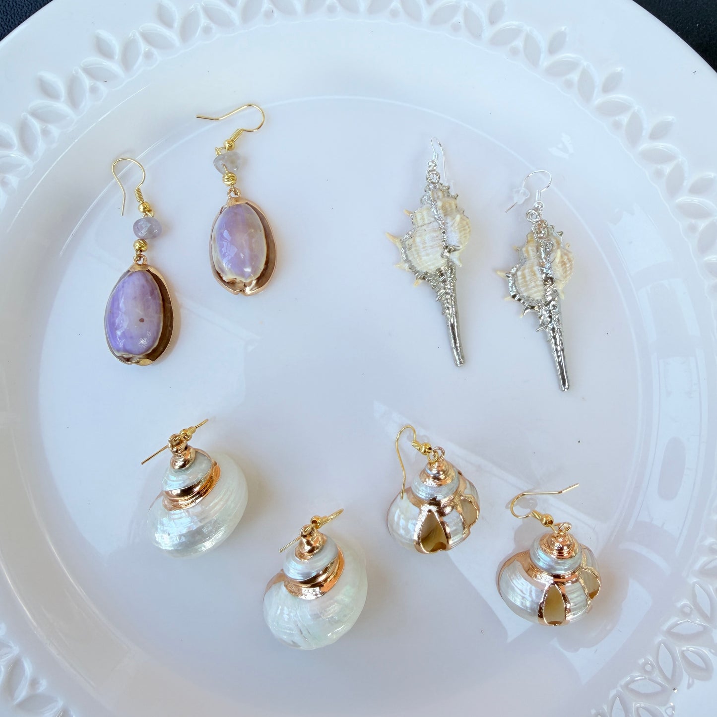Natural Seashell Handmade Earrings | 18K Gold Plated Copper