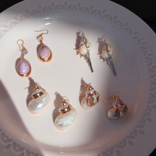Natural Seashell Handmade Earrings | 18K Gold Plated Copper