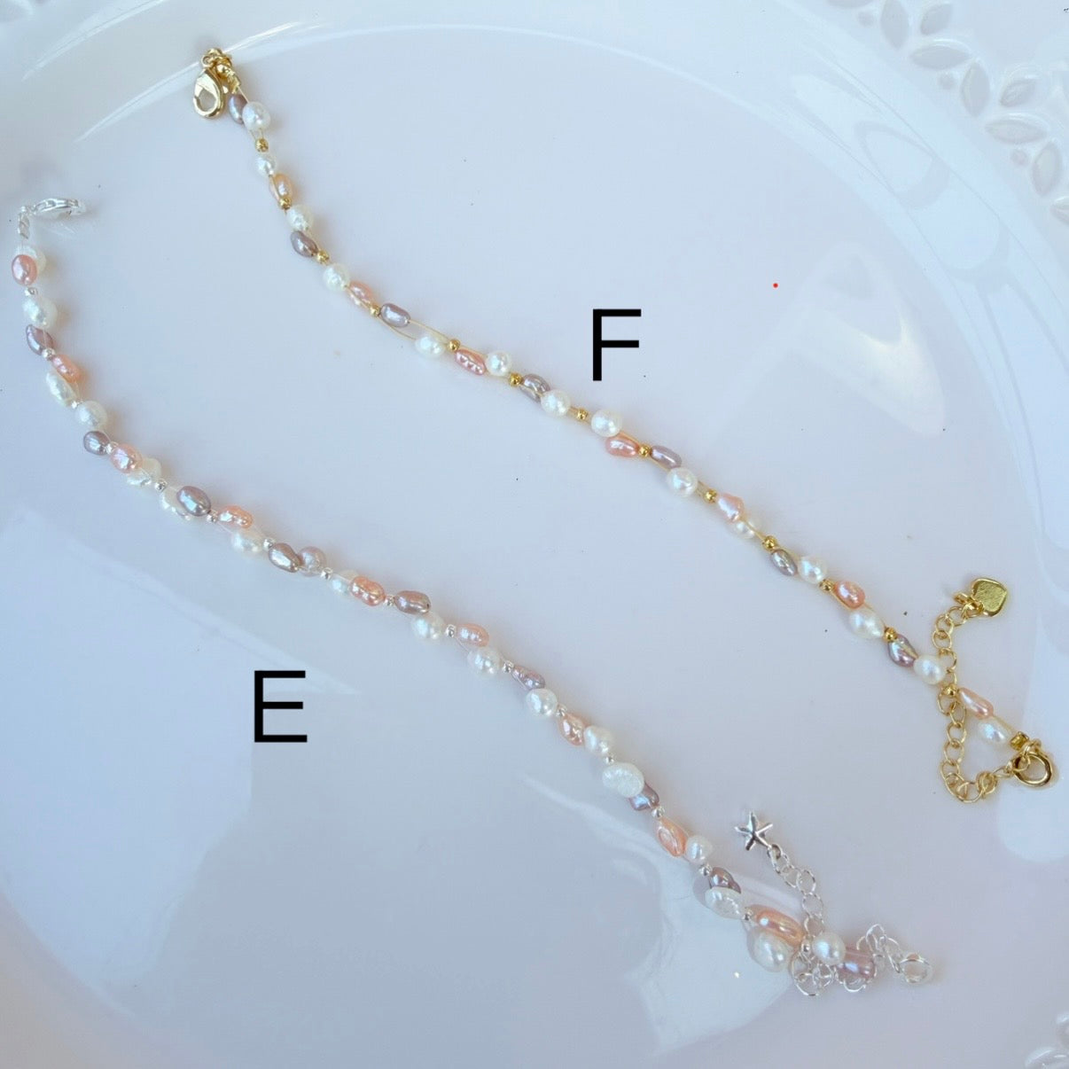 Baroque Pearl Bracelet – Handmade Irregular Freshwater Pearl Star Charm Bracelet (Pink & Gold)
