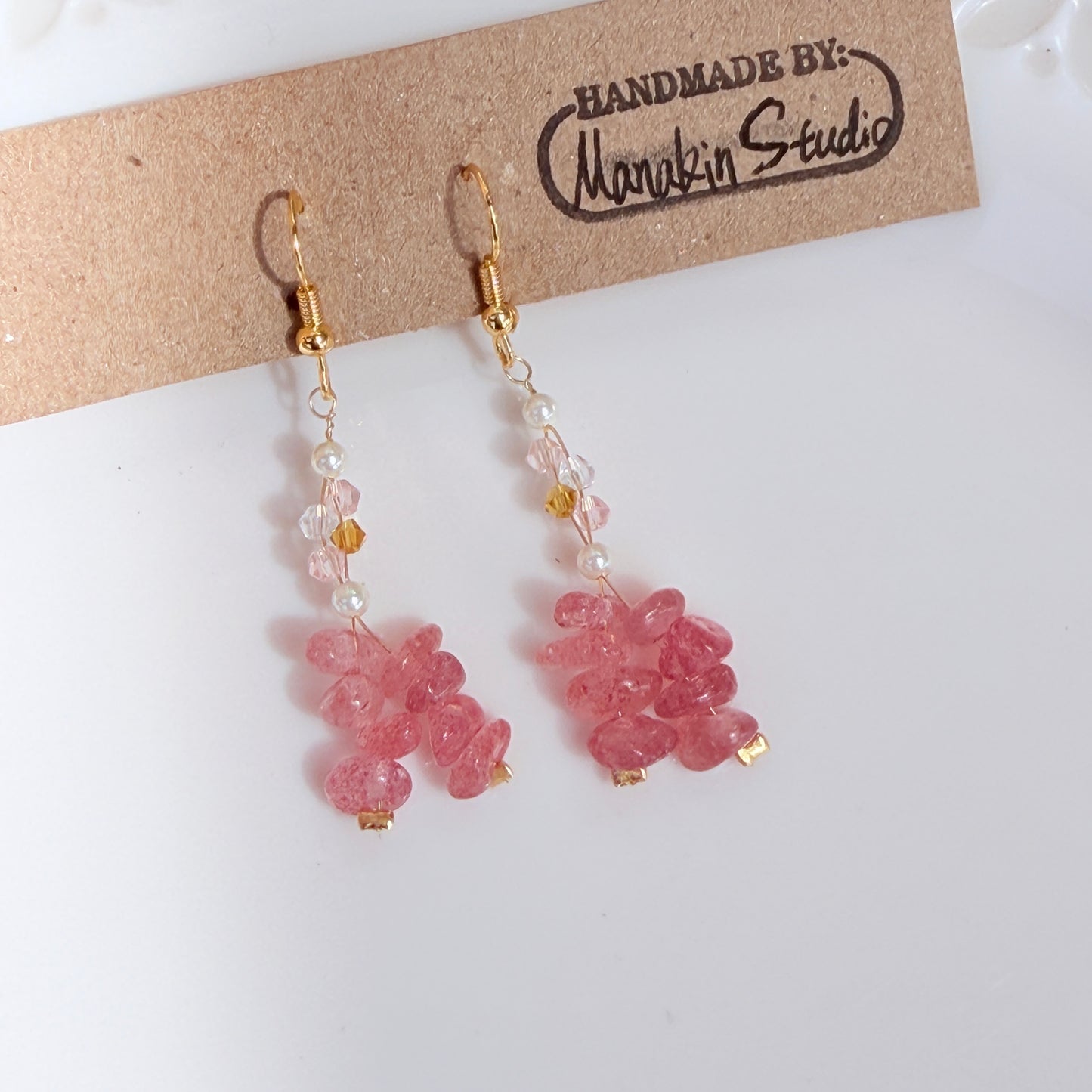 Handmade Natural Gemstone Chip Earrings | 18k Gold & Silver Plated | Amethyst, Citrine, Aventurine, Quartz