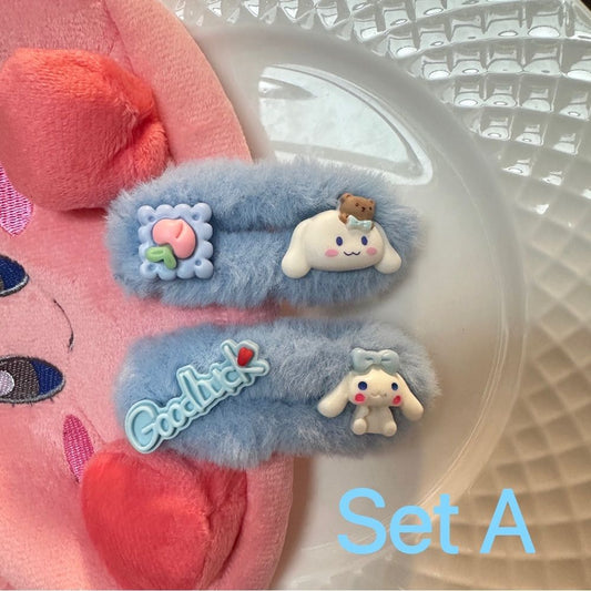 Handmade Cinnamoroll - themed Hair Clip Sets (2 - piece per set) - Adorable and Charming
