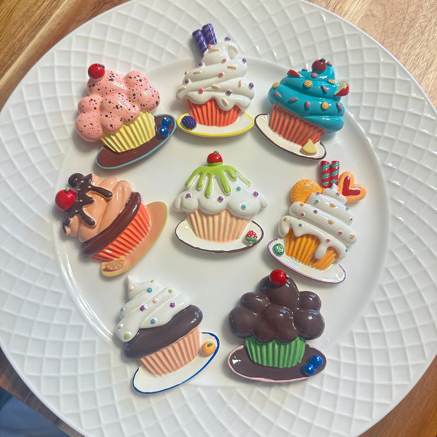 Handmade Cupcake Refrigerator Magnets Cute Dessert Fridge Magnets for Decor