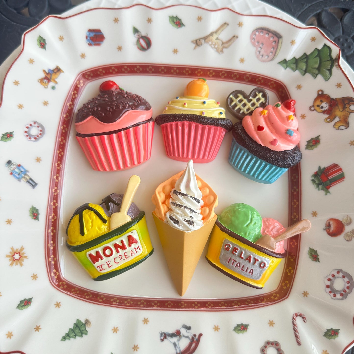 Handmade Dessert Fridge Magnets - Ice Cream & Cupcake Refrigerator Decorations