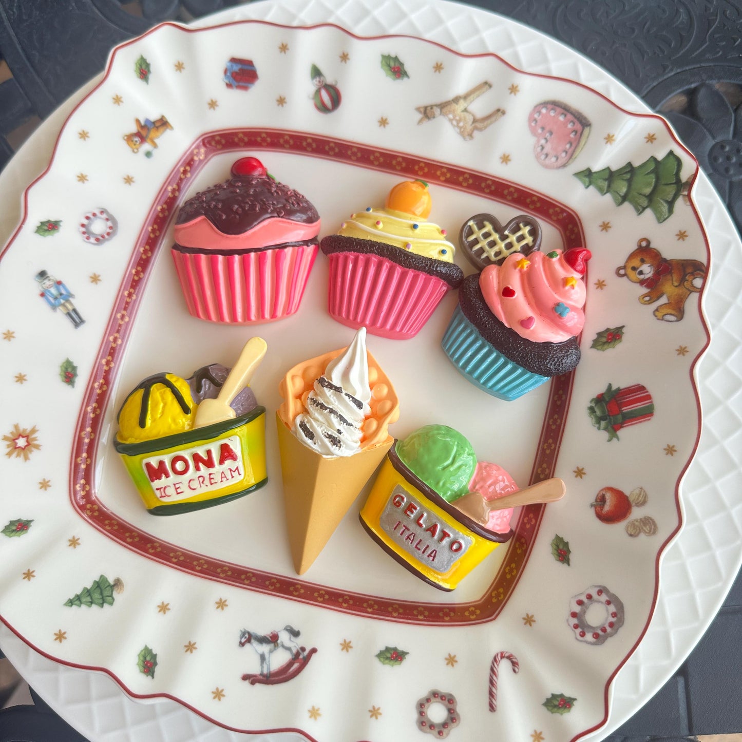 Handmade Dessert Fridge Magnets - Ice Cream & Cupcake Refrigerator Decorations